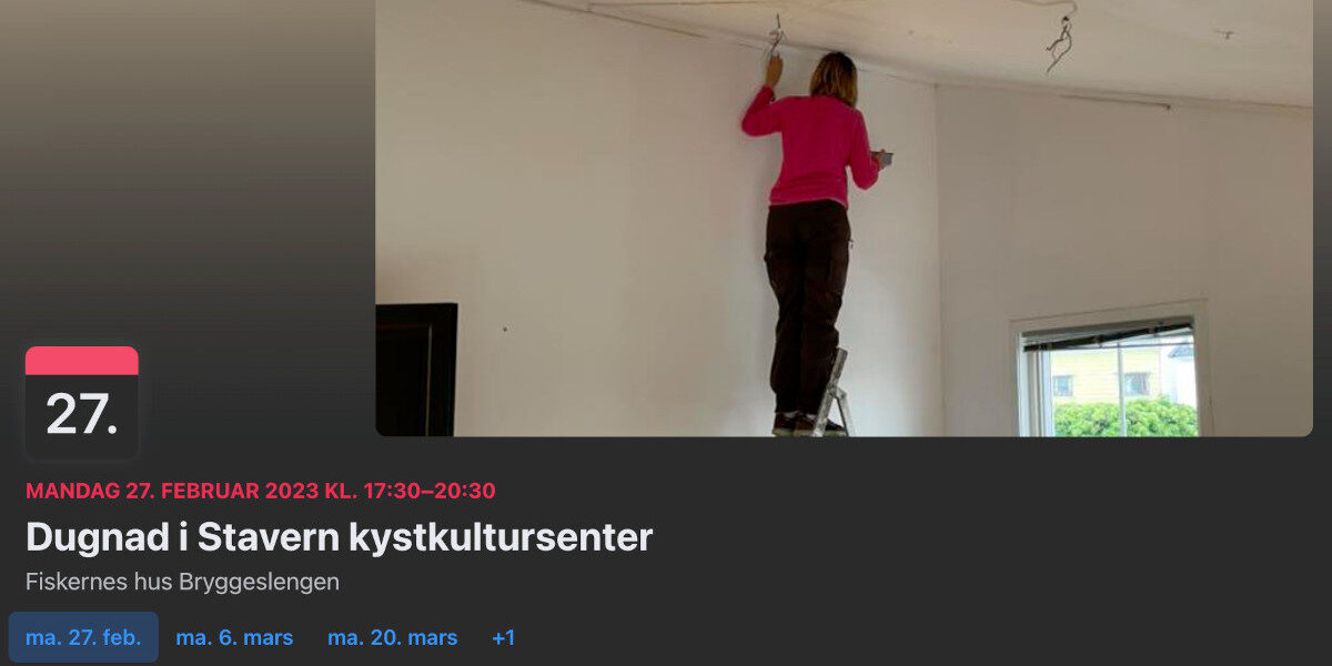 Dugnad i Stavern kystkultursenter